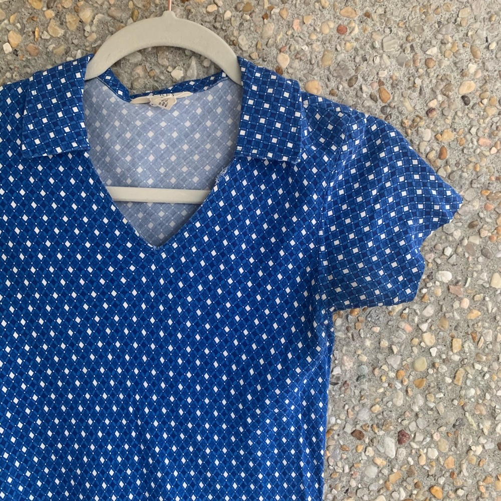 J. CREW Dress . Shades of Blue and White